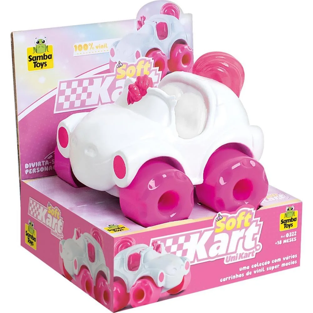 BRINQUEDO PARA BEBÊ CARRINHO KART UNICORNIO VINIL SAMBA TOYS  - imagem 5