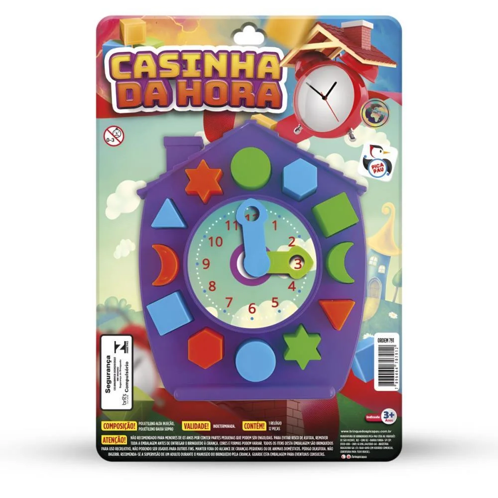 BRINQUEDO PARA BEBÊ CASINHA DA HORA 12 BLOCOS (S) PICA PAU  - imagem 3