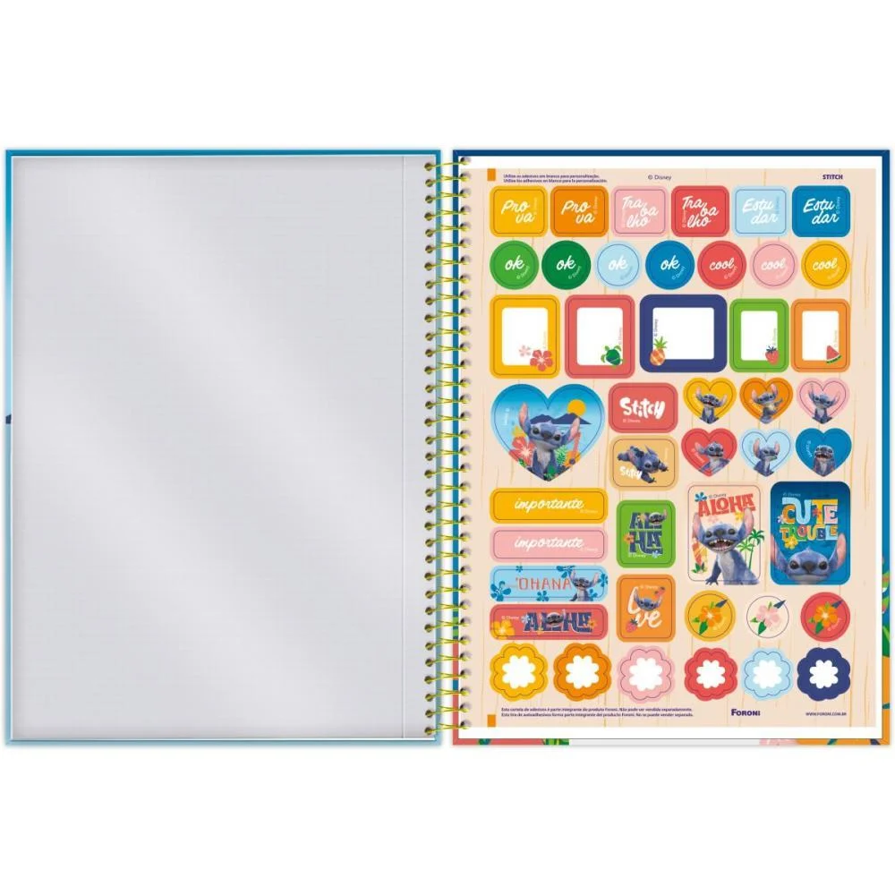 CADERNO 01X1 CAPA DURA STITCH MOVIE 80F FORONI (PCT.C/04) - imagem 8