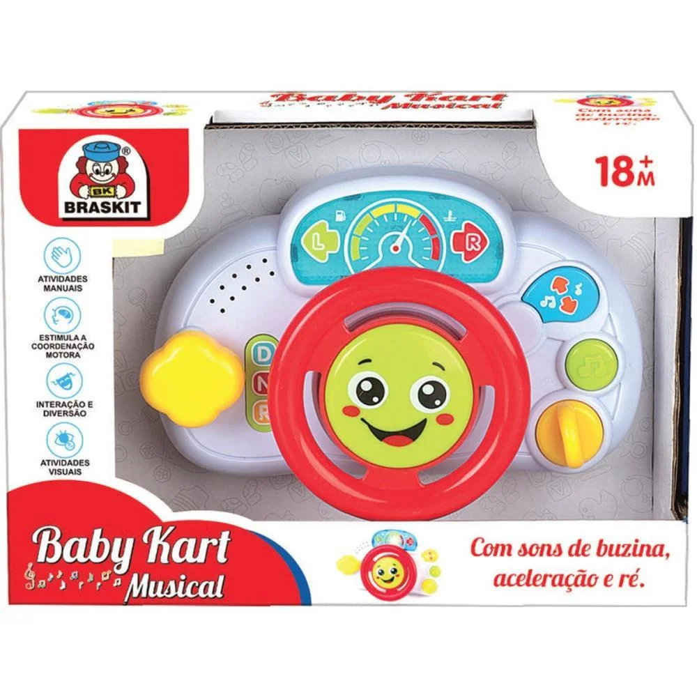 BRINQUEDO PARA BEBÊ BABY KART MUSICAL C/SOM E LUZ BRASKIT  - imagem 4