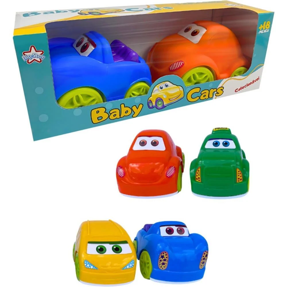 BRINQUEDO PARA BEBÊ BABY CARS DOUBLE (S) BIG STAR COM 2 UNIDADES - imagem 2