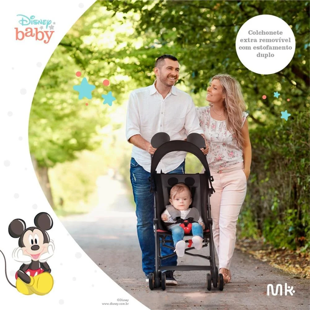 CARRINHO DE BEBE MICKEY PETIT GUARDA-CHUVA 15KG MULTIKIDS  - imagem 7