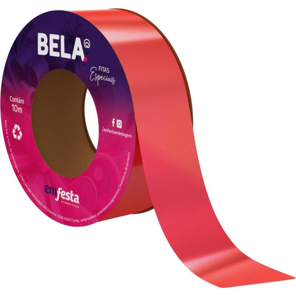 FITA NACARADA 15MMX10M VERMELHA EMFESTA (PCT.C/10) - imagem 2