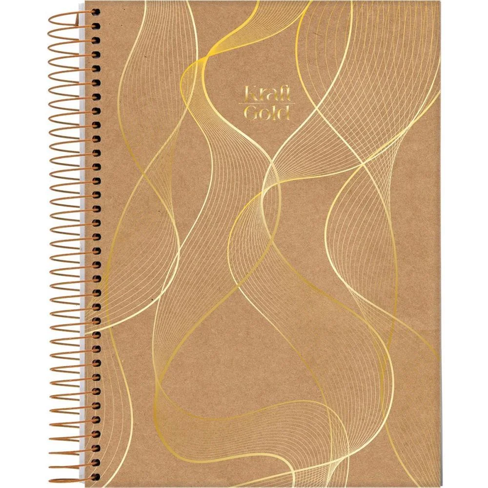 CADERNO 01X1 CAPA DURA KRAFT GOLD 80FLS. I.A JANDAIA (PCT.C/04) - imagem 3