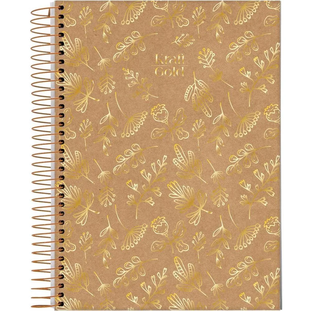 CADERNO 01X1 CAPA DURA KRAFT GOLD 80FLS. I.A JANDAIA (PCT.C/04) - imagem 5