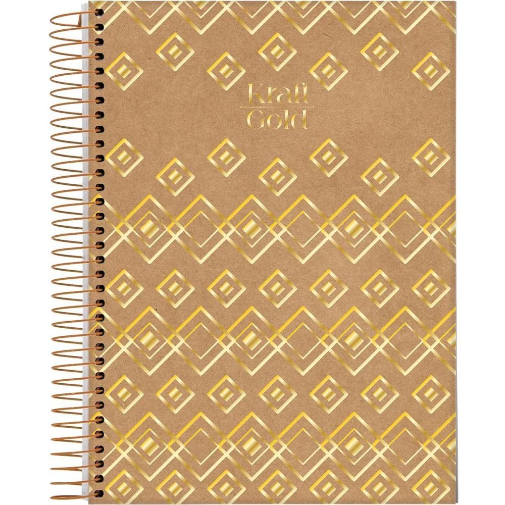 CADERNO 01X1 CAPA DURA KRAFT GOLD 80FLS. I.A JANDAIA (PCT.C/04) - imagem 6