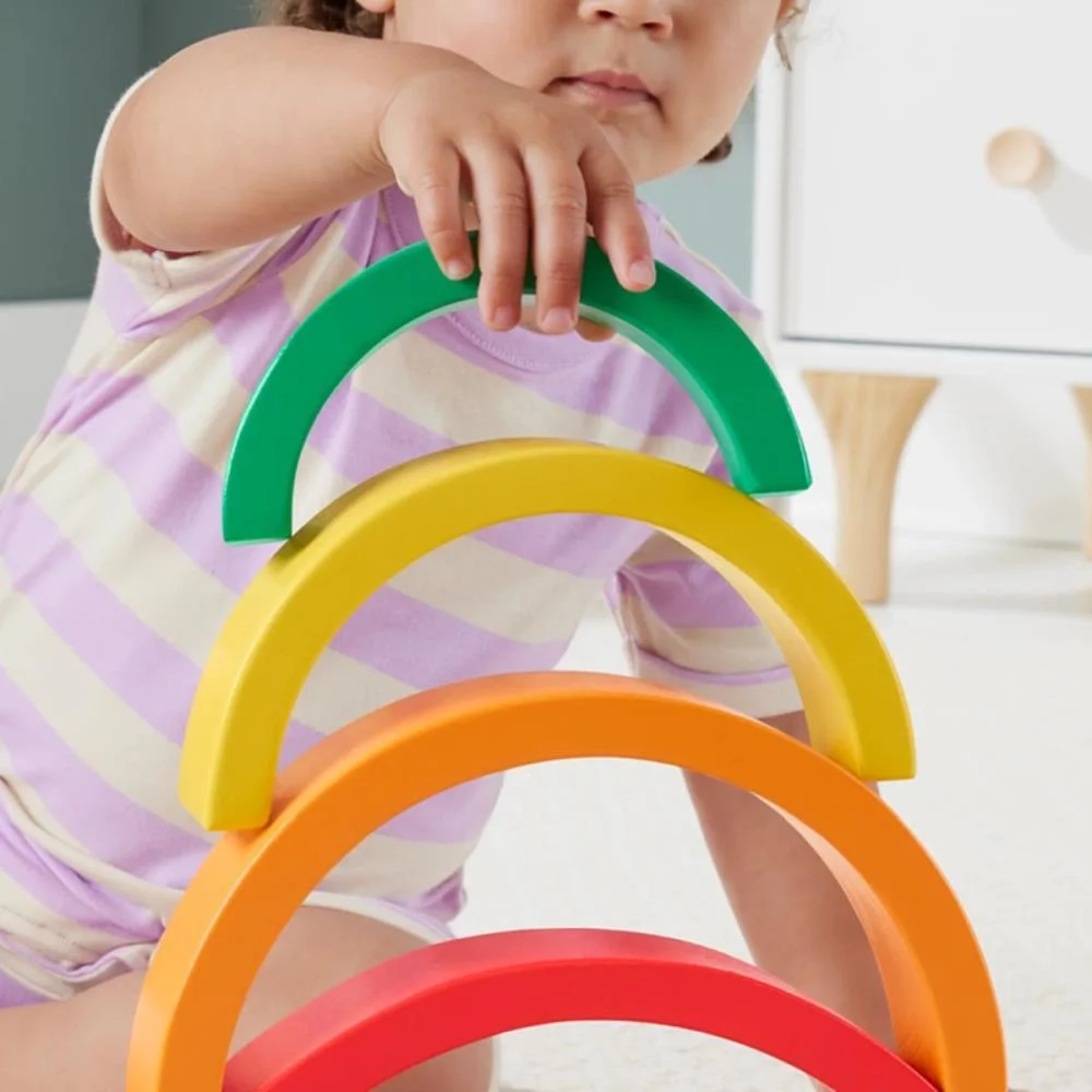 FISHER-PRICE WOOD ARCO- ÍRIS EMPILHÁVEL 6PCS MATTEL  - imagem 5