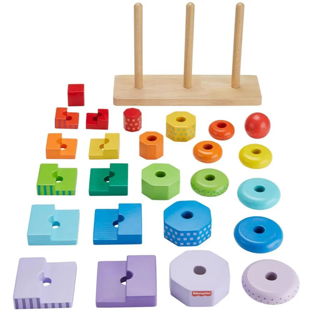 FISHER-PRICE WOOD CLASSIFICADOR DE FORMAS 26PCS MATTEL  - imagem 4