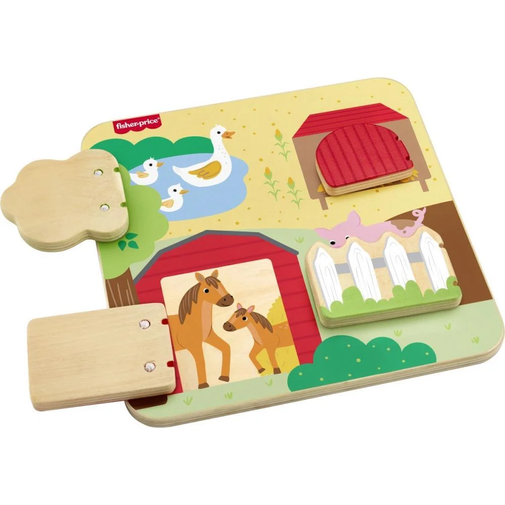 FISHER-PRICE WOOD TABULEIRO ANIMAIZINHOS FAZENDA MATTEL  - imagem 4