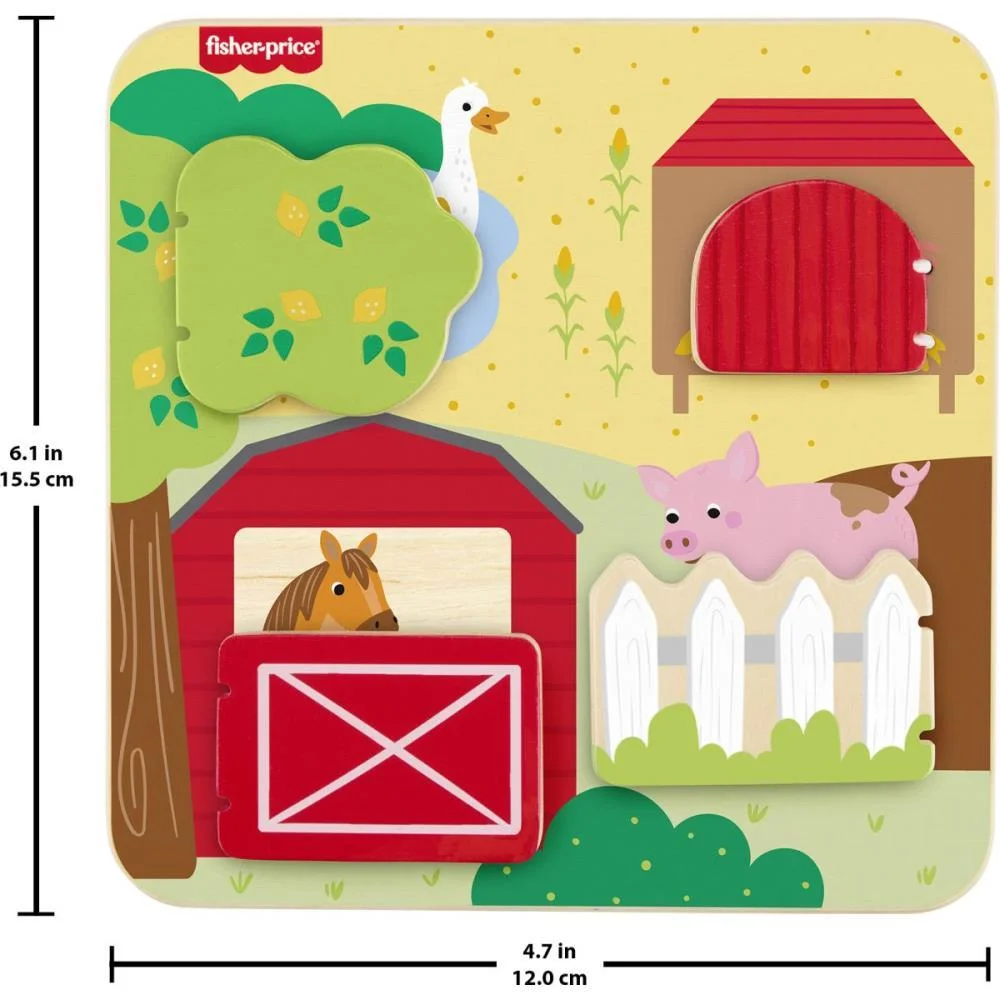 FISHER-PRICE WOOD TABULEIRO ANIMAIZINHOS FAZENDA MATTEL  - imagem 6
