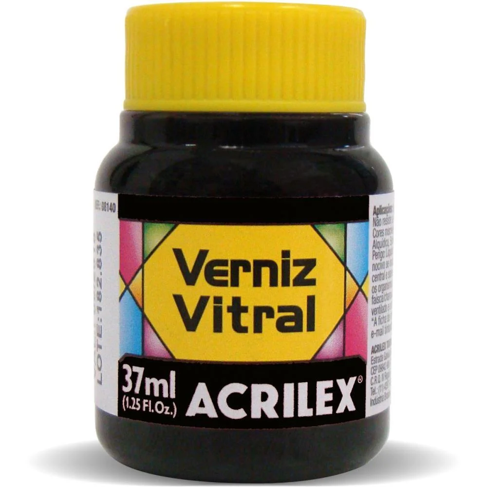 VERNIZ VITRAL PRETO 37ML. ACRILEX (CX.C/06) - imagem 3