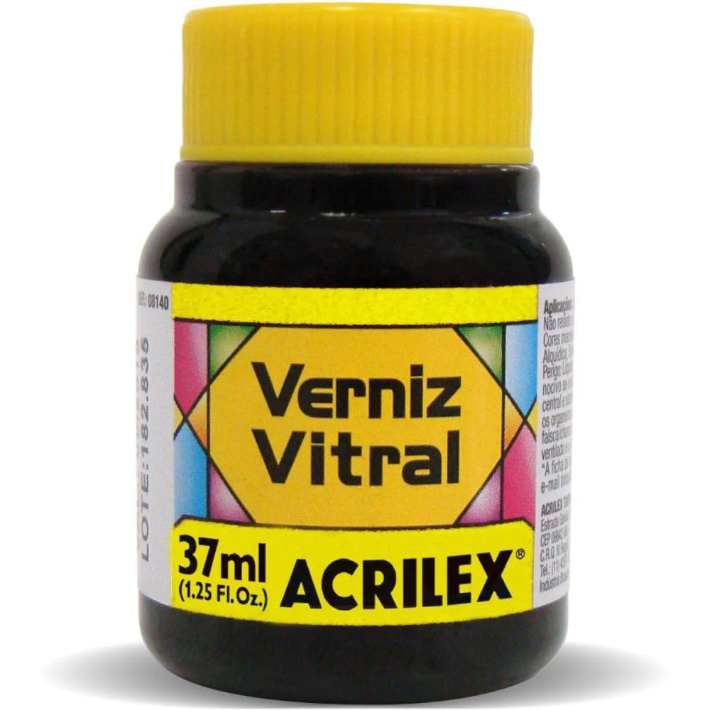 VERNIZ VITRAL AMARELO OURO 37ML. ACRILEX (CX.C/06) - imagem 3