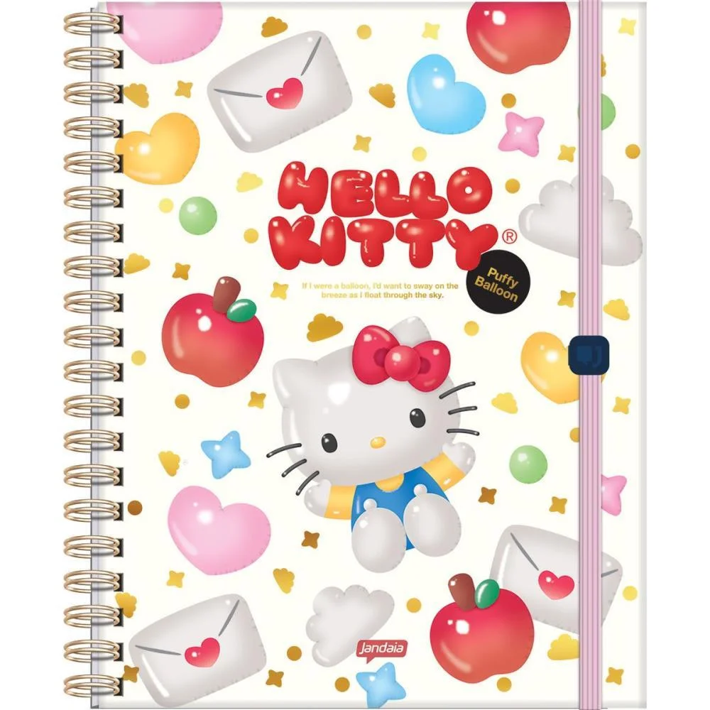 CADERNO 01X1 CAPA DURA HELLO KITTY NEO 80FLS. I.A JANDAIA (UNIDADE) - imagem 3