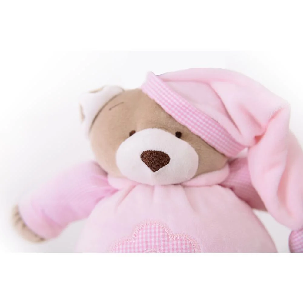 PELUCIA URSO NINO ROSA BEBE 22CM ZIP  - imagem 3