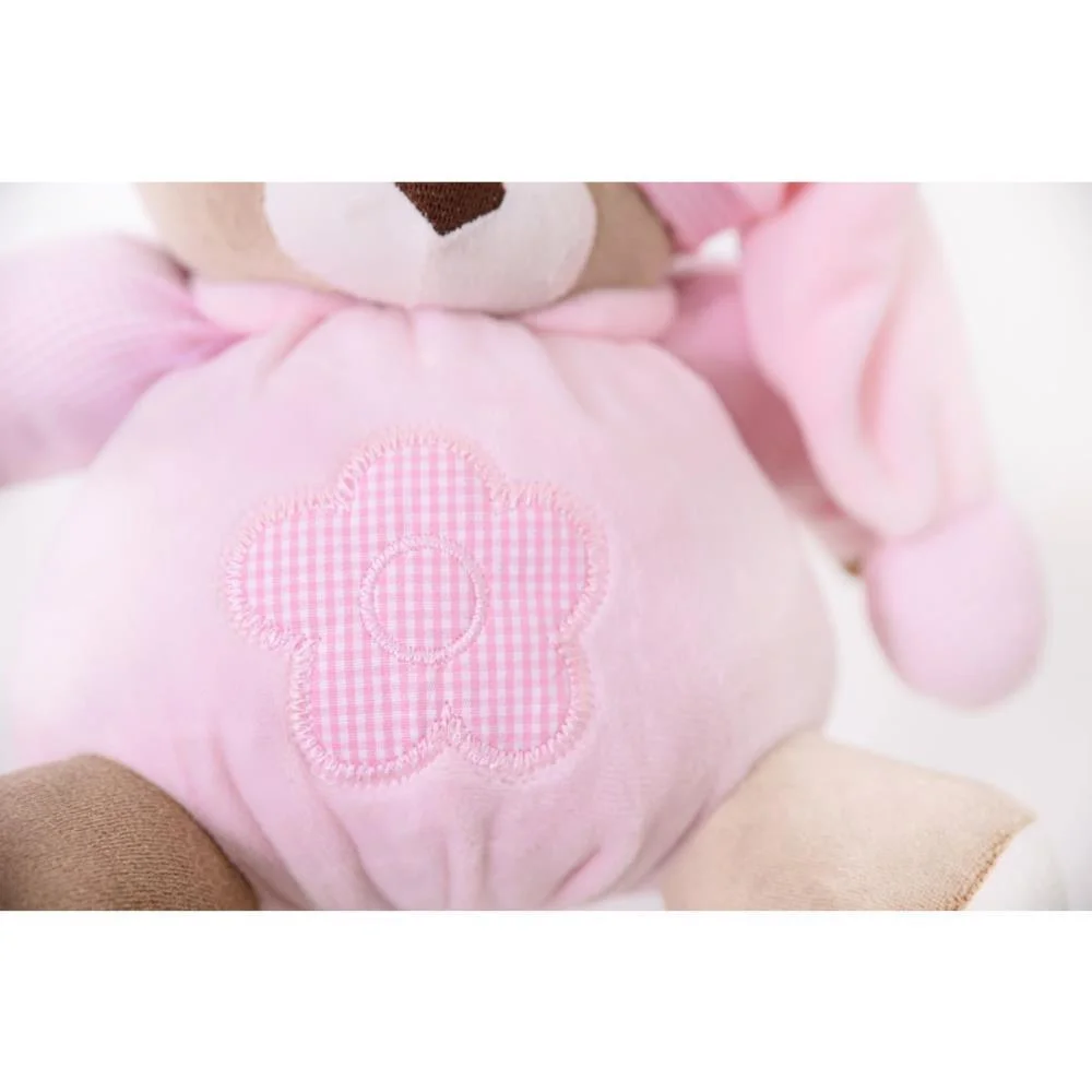 PELUCIA URSO NINO ROSA BEBE 22CM ZIP  - imagem 4