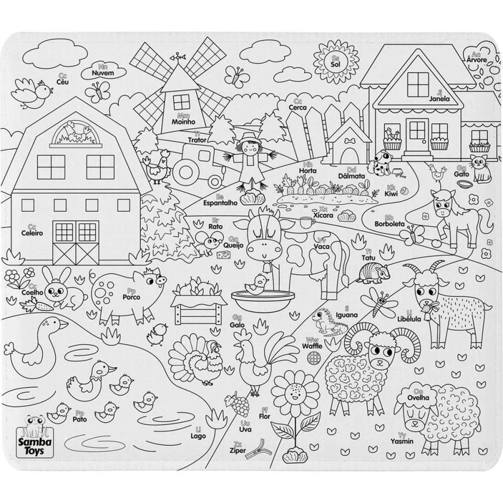TAPETE PARA BEBE ABC FAZENDINHA P/COLORIR SAMBA TOYS  - imagem 4