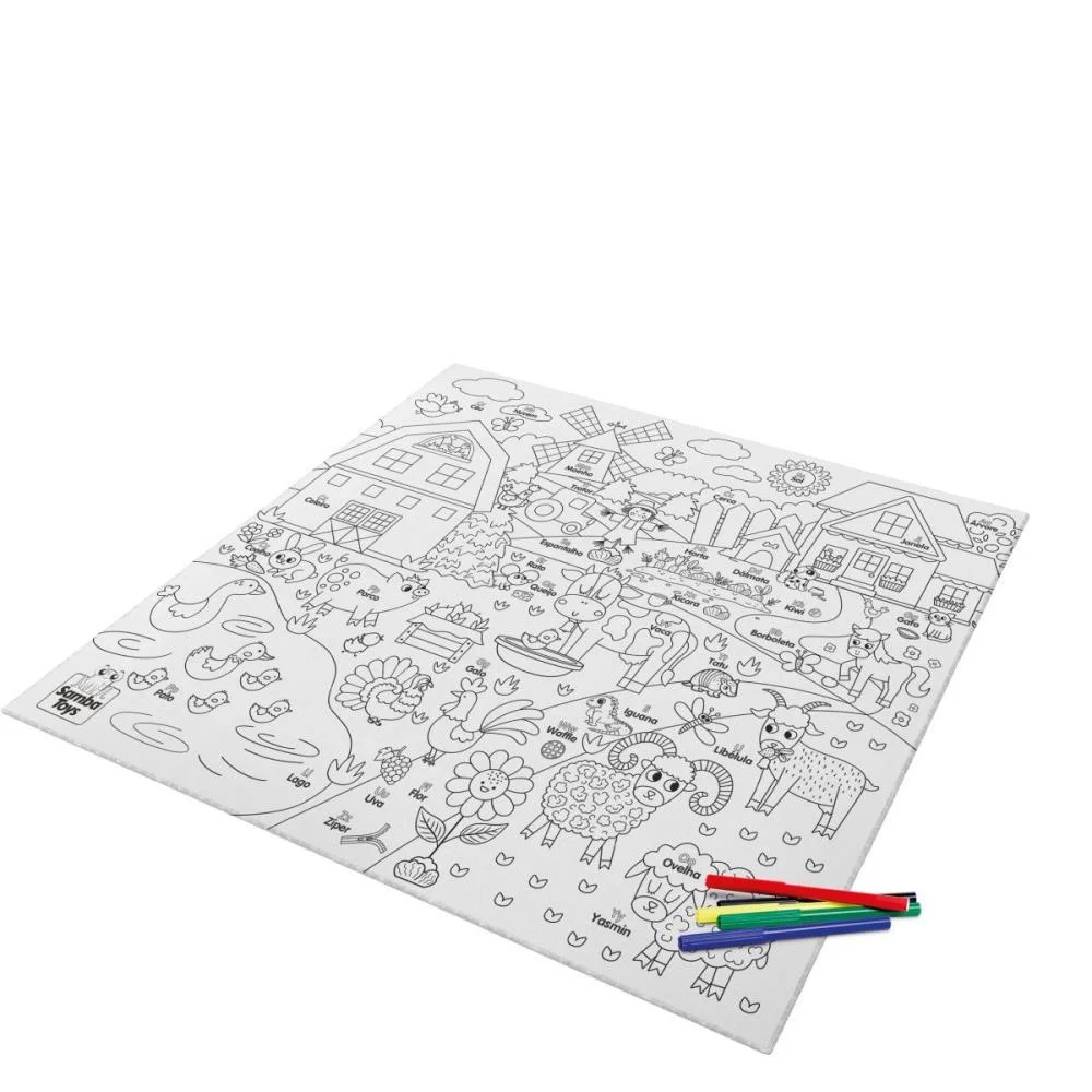 TAPETE PARA BEBE ABC FAZENDINHA P/COLORIR SAMBA TOYS  - imagem 5