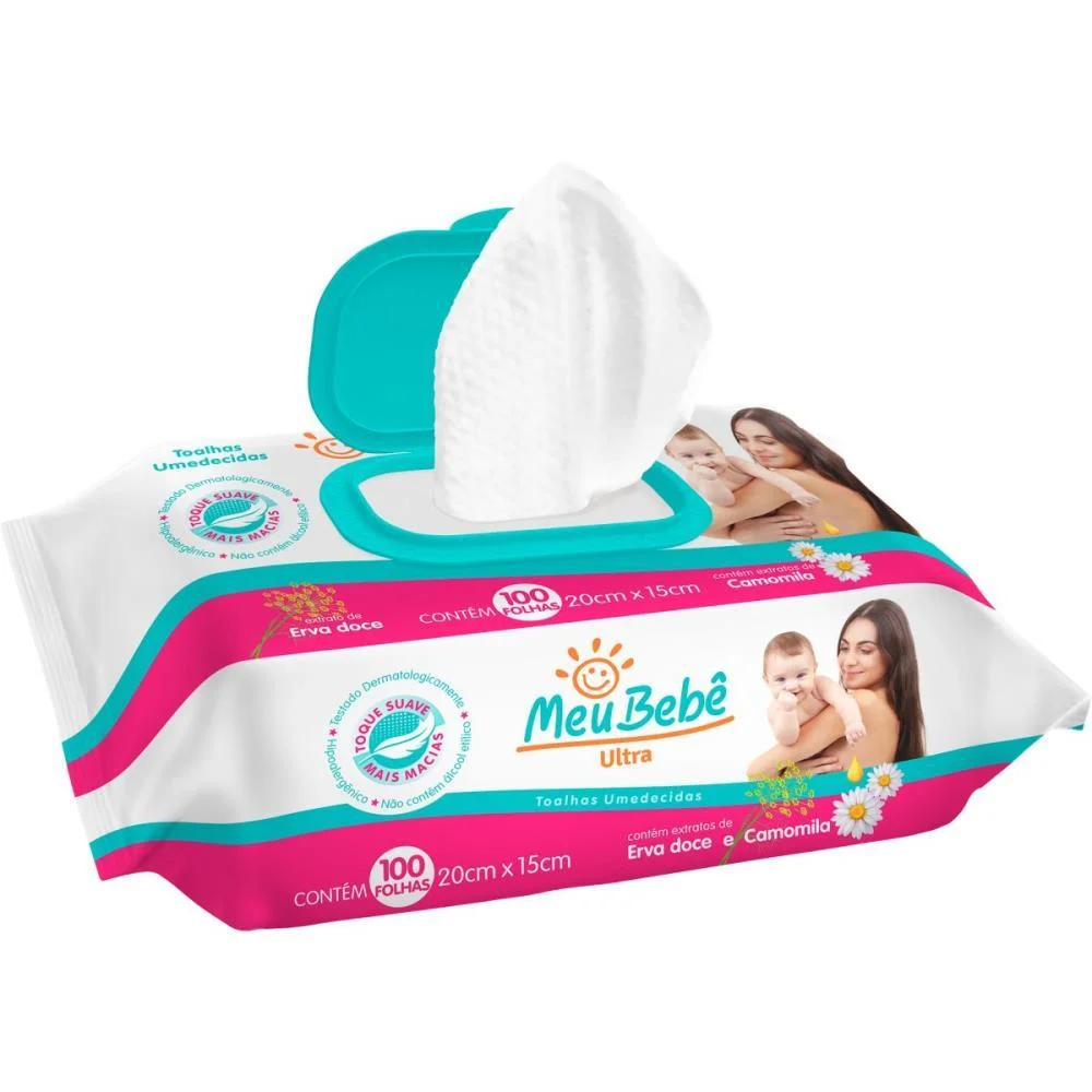 TOALHAS UMEDECIDAS MEU BEBE ULTRA 100FLS. HYGIELINE  - imagem 2