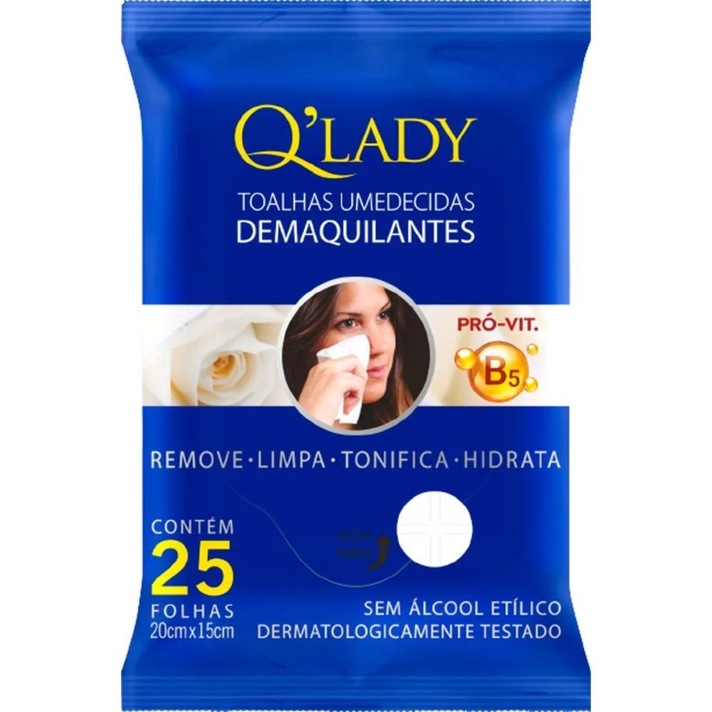 TOALHAS UMEDECIDAS Q LADY DEMAQUILANTE 25FLS. HYGIELINE  - imagem 2