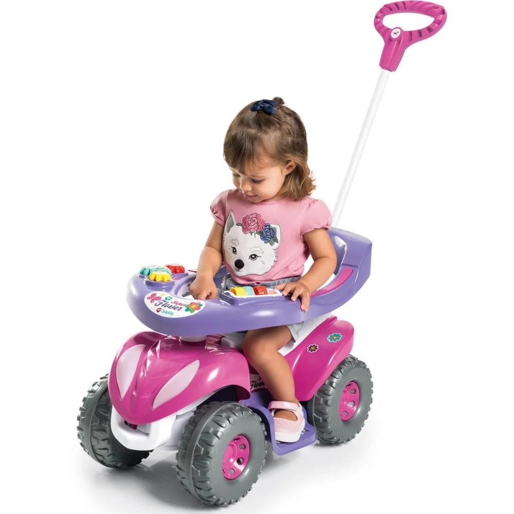 VEICULO PARA BEBE SUPER FLOWER FEM. COMPLETO CALESITA  - imagem 2