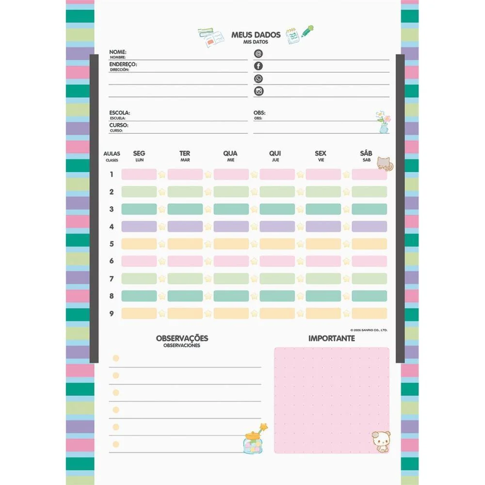 CADERNO 01X1 CAPA DURA HELLO KITTY E AMIGOS 80FLS I.A JANDAIA (PCT.C/04) - imagem 12