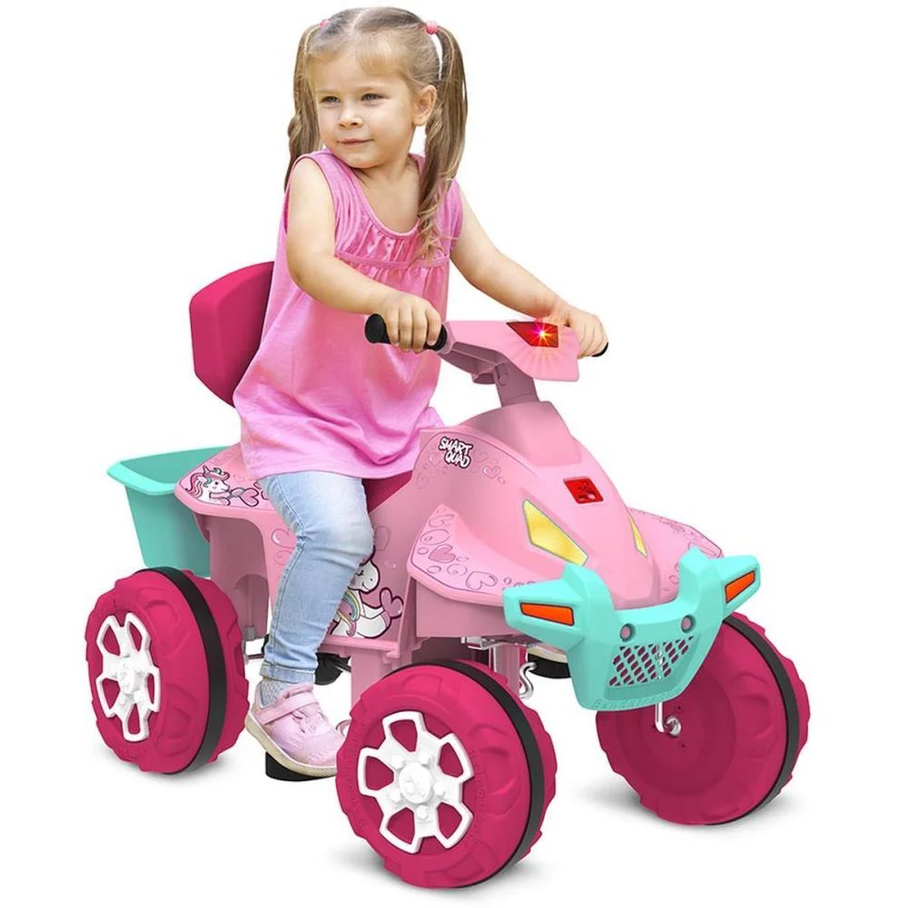 VEICULO PARA BEBE SMART QUAD ROSA PASSEIO/PEDAL BANDEIRANTE  - imagem 5