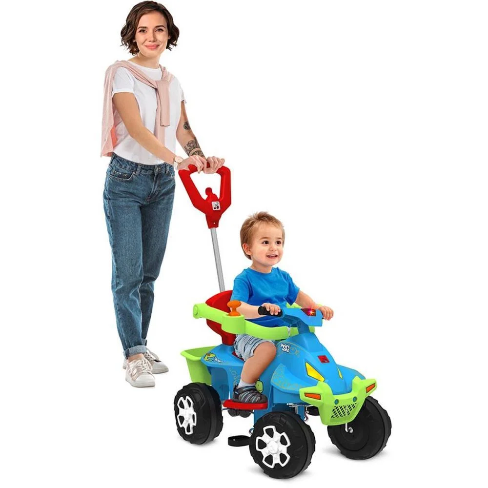 VEICULO PARA BEBE SMART QUAD AZUL PASSEIO/PEDAL BANDEIRANTE  - imagem 6