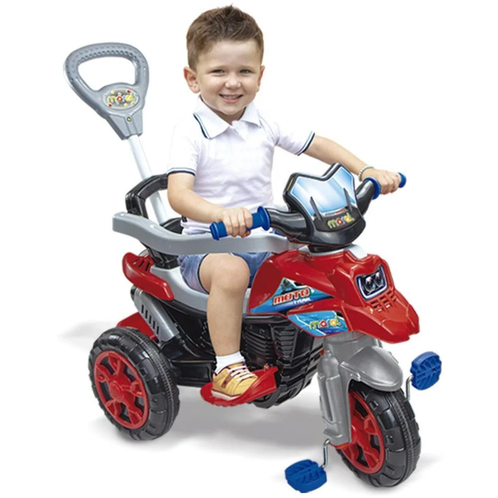 VEICULO PARA BEBE MOTO TRAIL 30KG C/SOM VERMELHA MARAL  - imagem 3