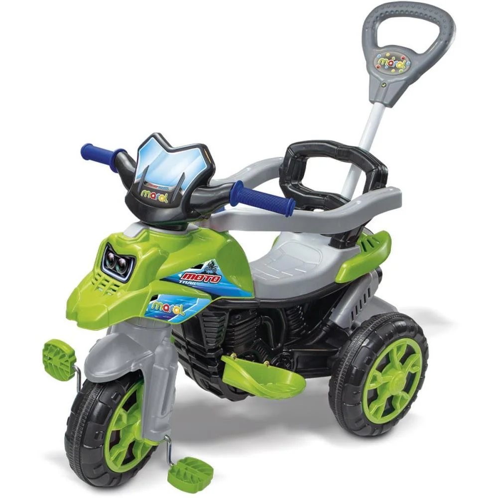 VEICULO PARA BEBE MOTO TRAIL 30KG C/SOM VERDE MARAL  - imagem 2
