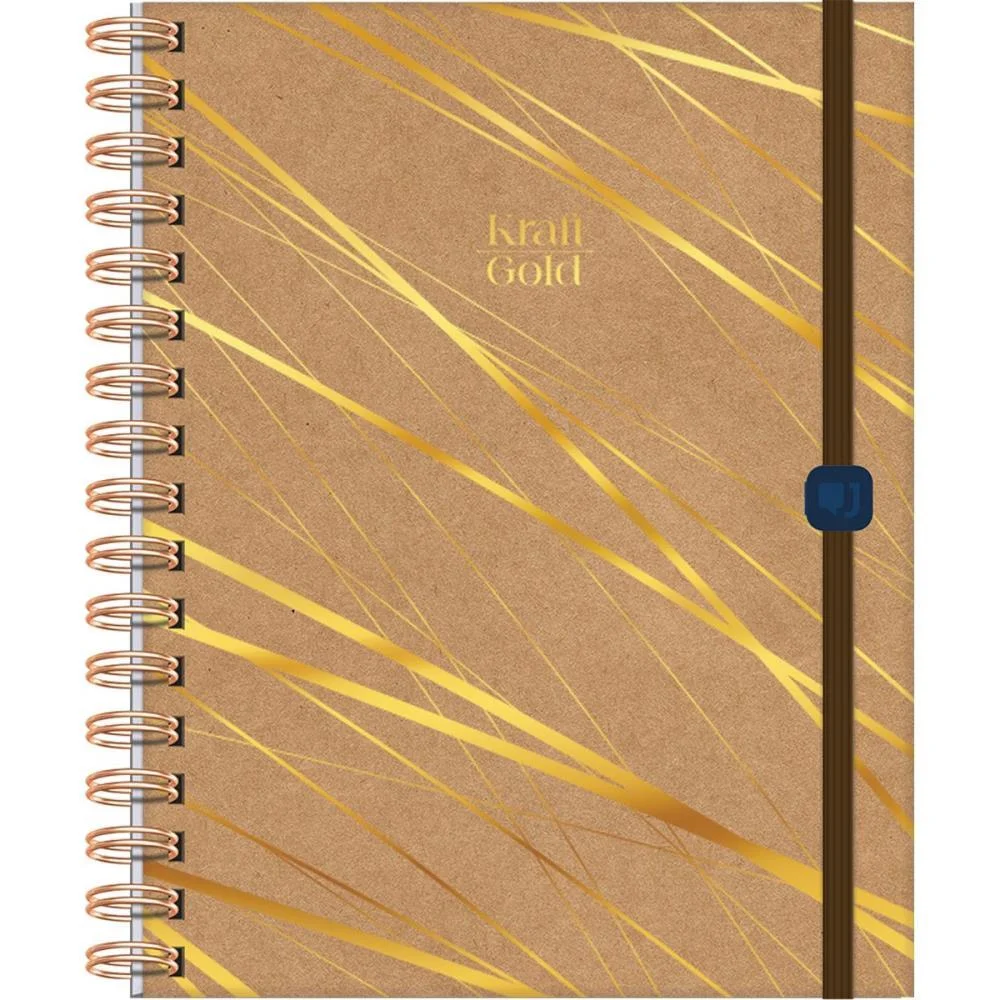 CADERNO 01X1 CAPA DURA KRAFT GOLD NEO 80FLS. I.A JANDAIA (UNIDADE) - imagem 3
