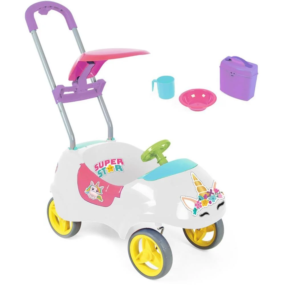VEICULO PARA BEBE KIDS CAR UNICORNIO C/ACESSORIO HOMEPLAY  - imagem 2