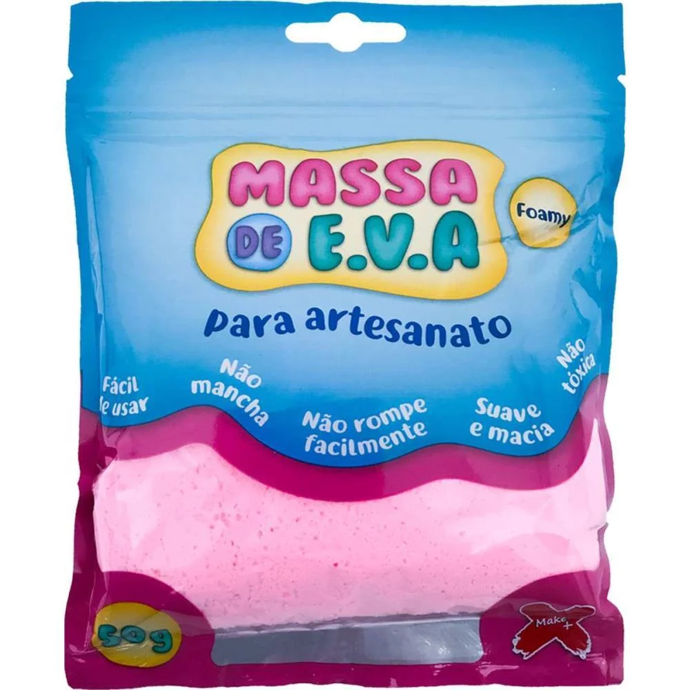 MASSA DE EVA ROSA BEBE 50G MAKE+  - imagem 3