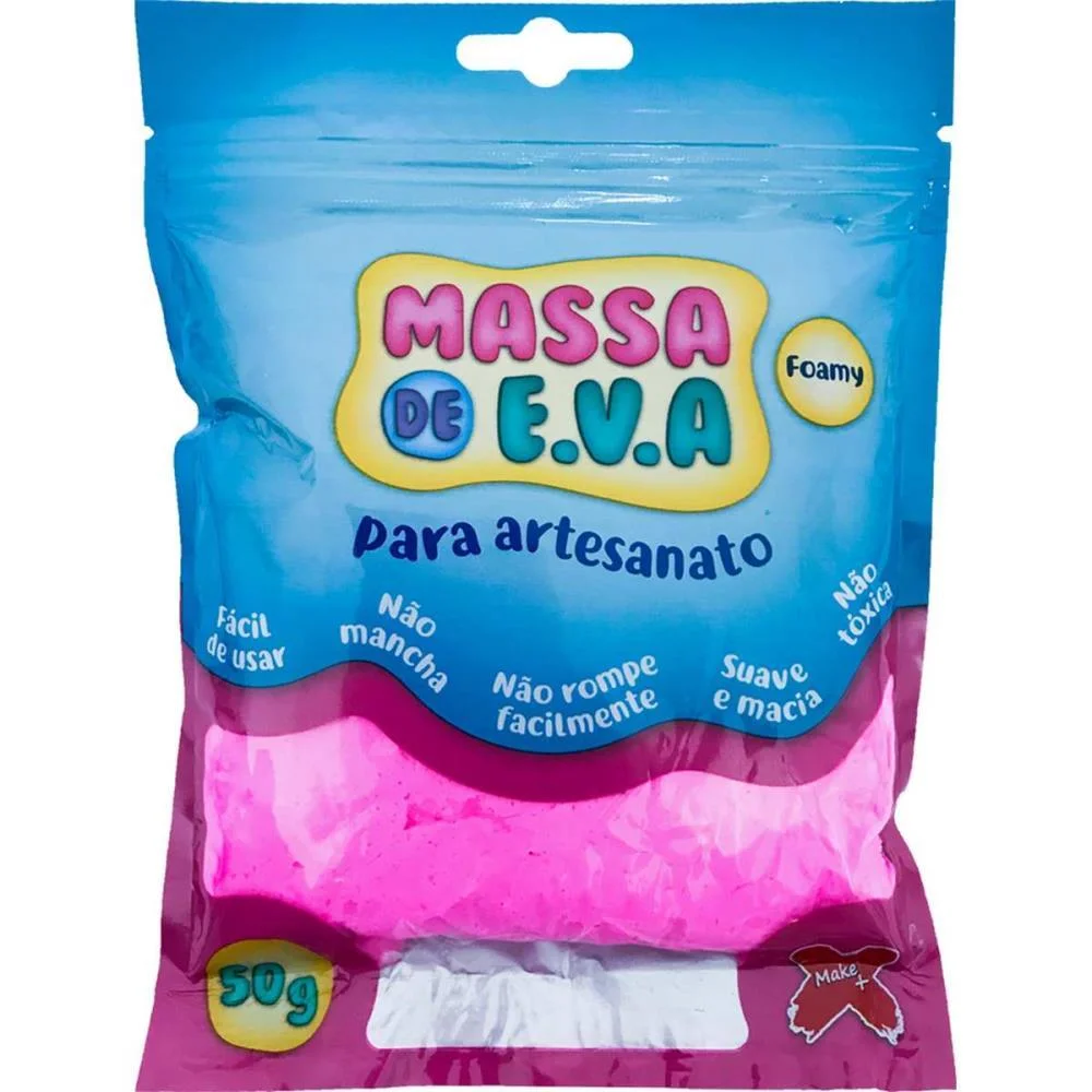 MASSA DE EVA ROSA 50G MAKE+  - imagem 3