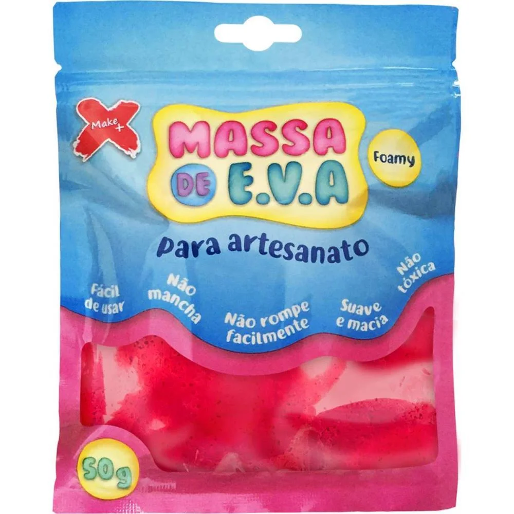 MASSA DE EVA VERMELHO 50G MAKE+  - imagem 2