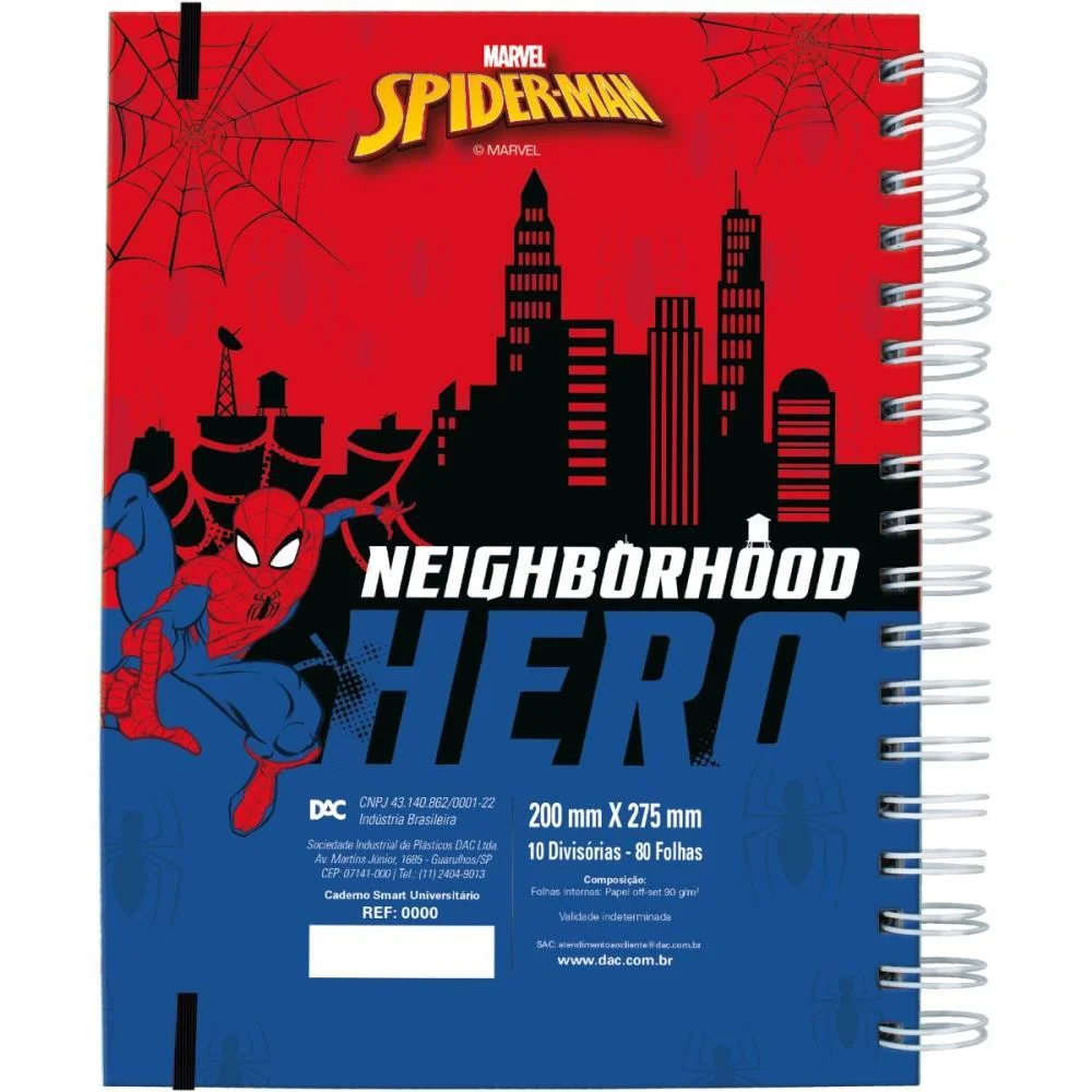 CADERNO 01X1 CAPA DURA HOMEM ARANHA SMART UNIV.C/ELAS DAC (UNIDADE) - imagem 3