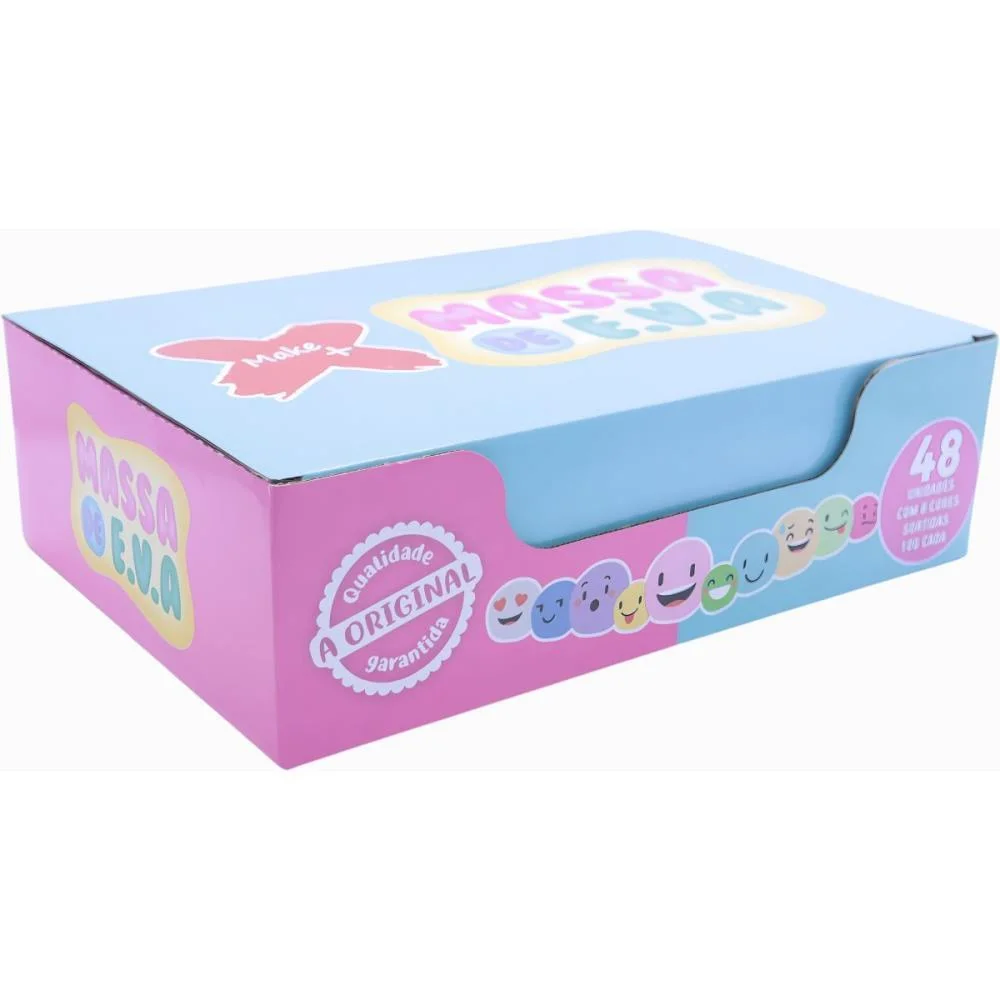 MASSA DE EVA 8 CORES SORTIDAS TOTAL 480G MAKE+ (DP.C/48) - imagem 4