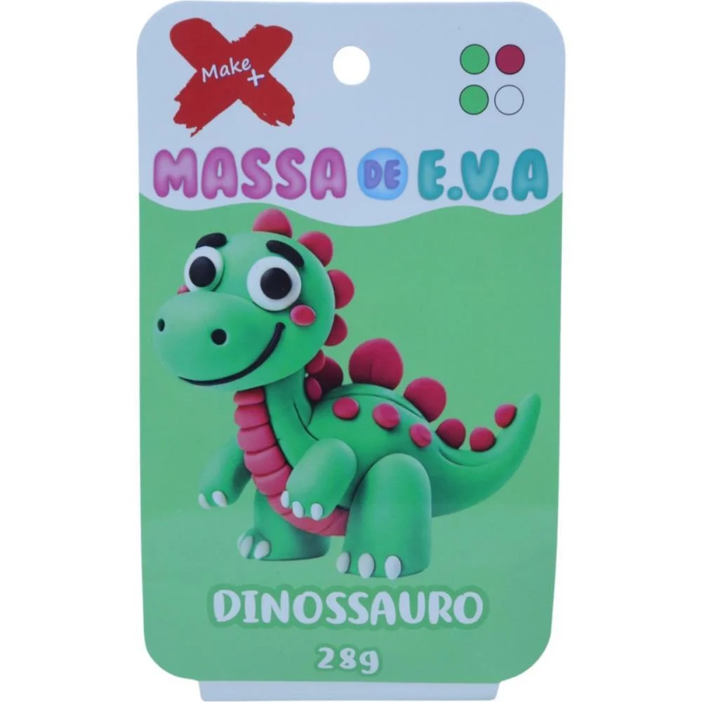 MASSA DE EVA CRIATIVA DINOSSAURO C/04 CORES 28 G MAKE+  - imagem 2