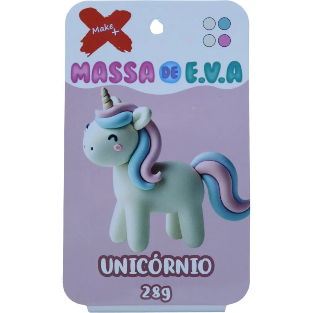 MASSA DE EVA CRIATIVA UNICORNIO C/04 CORES 28 G MAKE+  - imagem 2