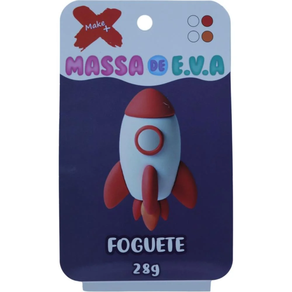 MASSA DE EVA CRIATIVA FOGUETE C/04 CORES 28 G MAKE+  - imagem 3