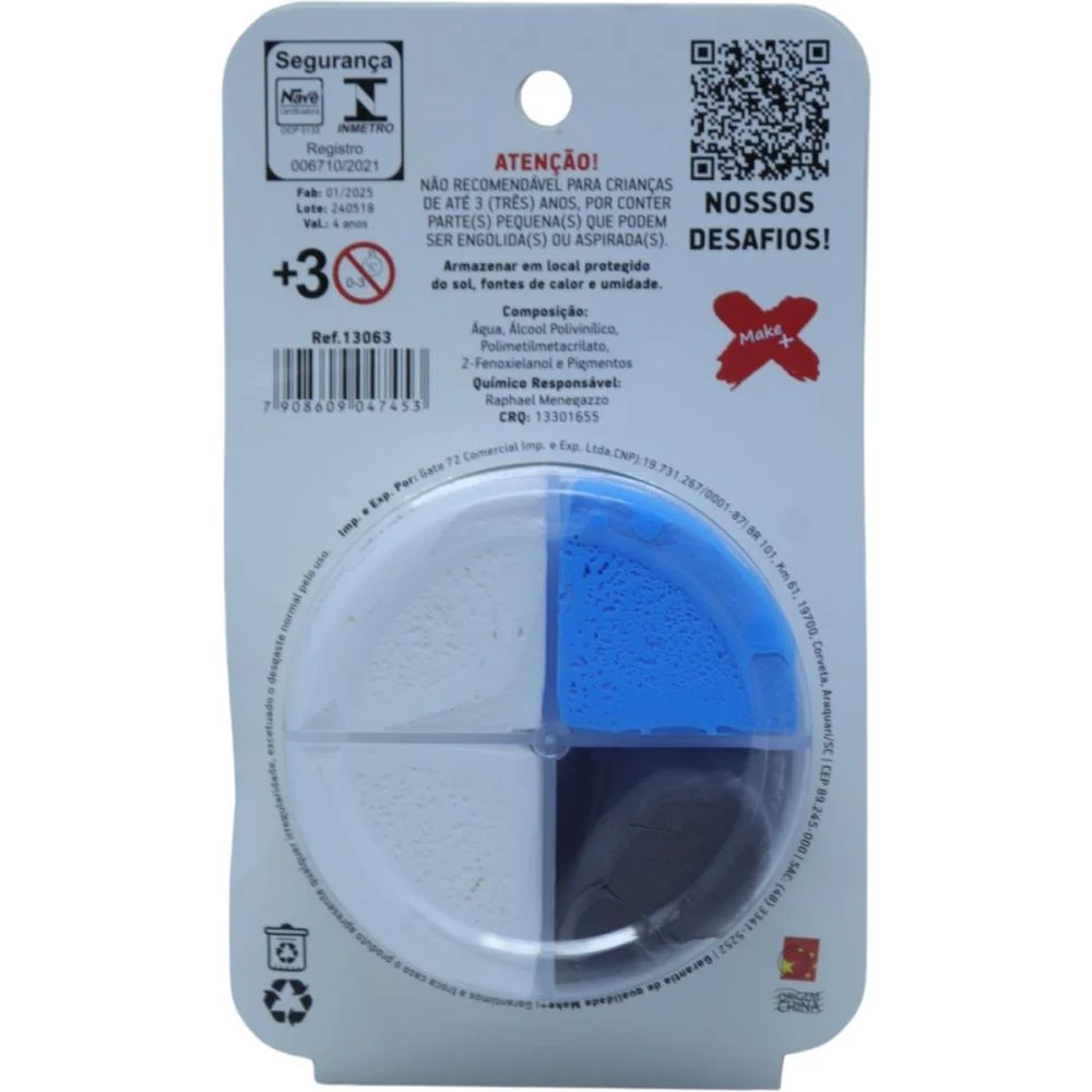 MASSA DE EVA CRIATIVA ASTRONAUTA C/04 CORES 28 G MAKE+  - imagem 4