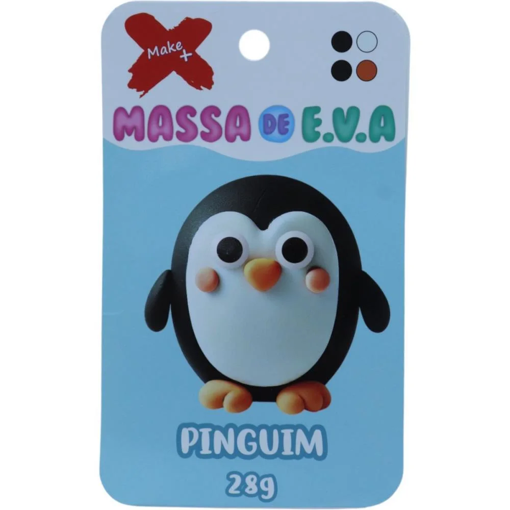 MASSA DE EVA CRIATIVA PINGUIM C/04 CORES 28 G MAKE+  - imagem 2