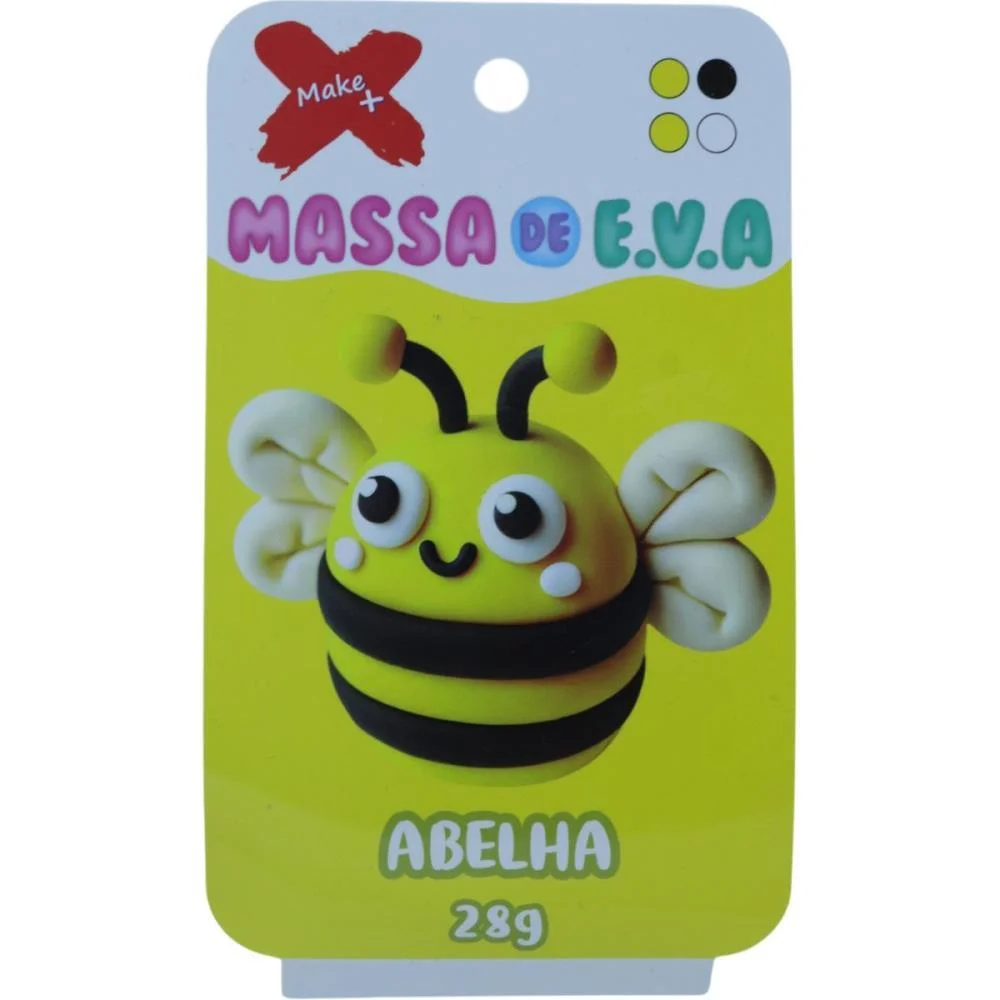 MASSA DE EVA CRIATIVA ABELHA C/04 CORES 28 G MAKE+  - imagem 2