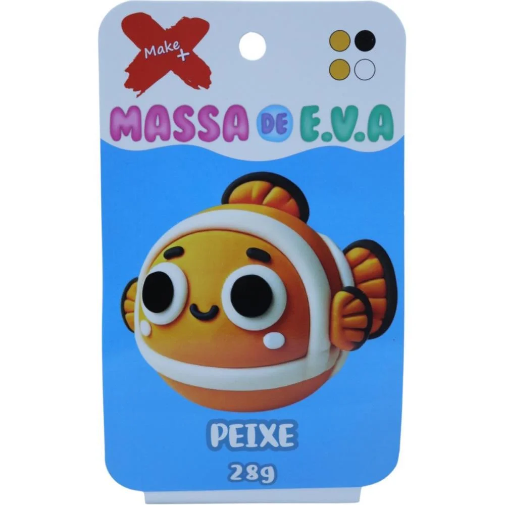 MASSA DE EVA CRIATIVA PEIXE C/04 CORES 28 G MAKE+  - imagem 3
