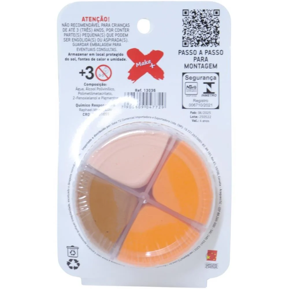 MASSA DE EVA CRIATIVA ESQUILO C/04 CORES 28G MAKE+  - imagem 3