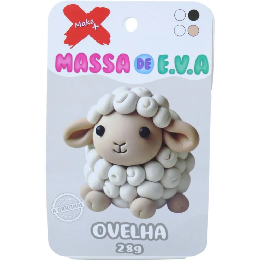 MASSA DE EVA CRIATIVA OVELHA C/04 CORES 28G MAKE+  - imagem 2