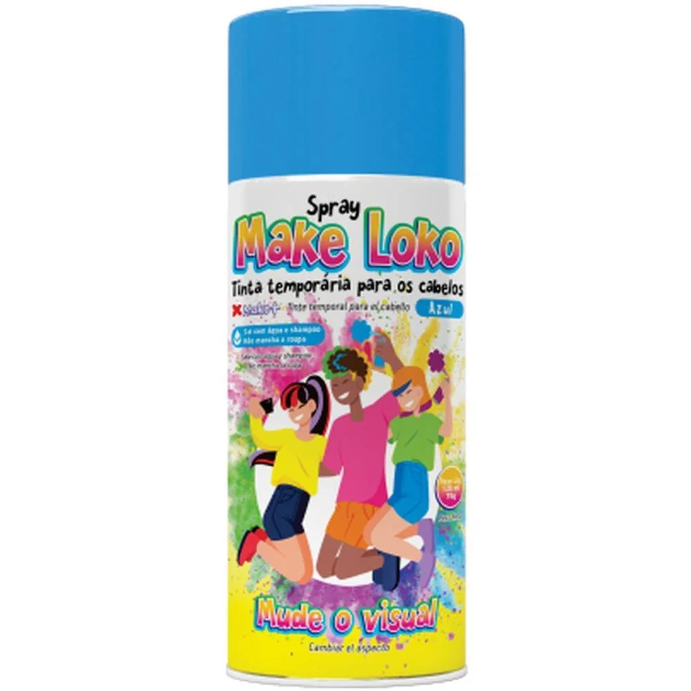 PINTA CABELO 120ML LOKO AZUL MAKE+ (DP.C/12) - imagem 2