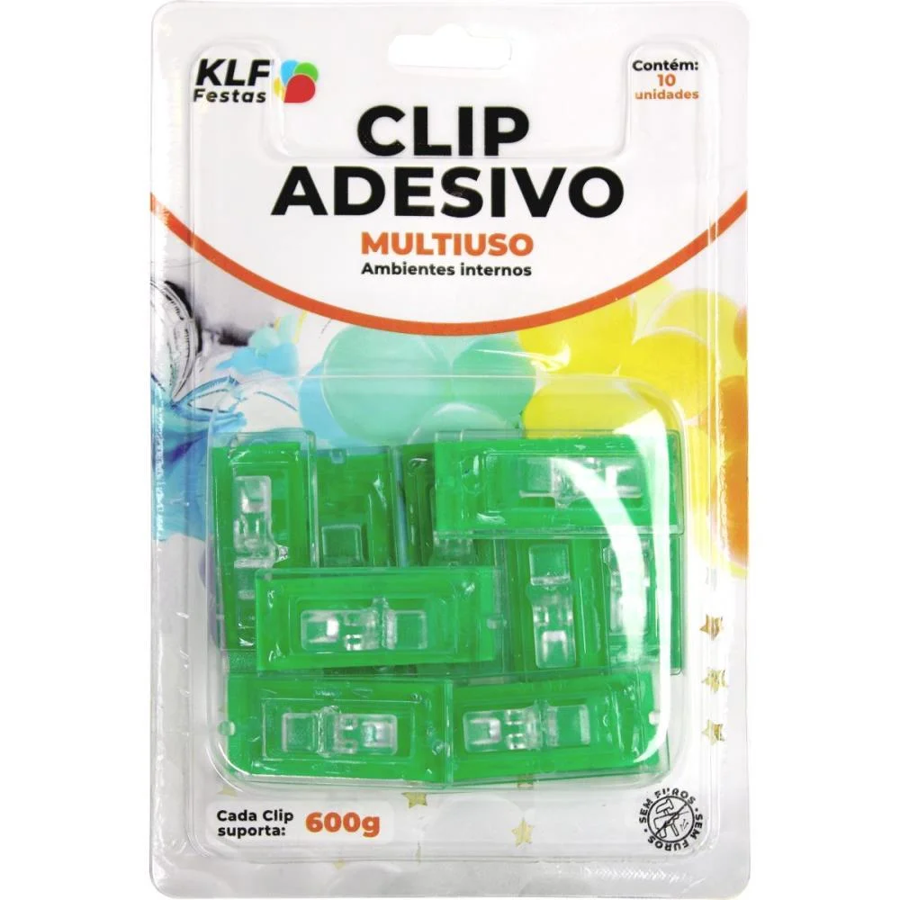 ARTIGO PARA FESTA CLIP ADESIVO MULTIUSO FIXACAO KLF FESTAS (BL.C/10) - imagem 4