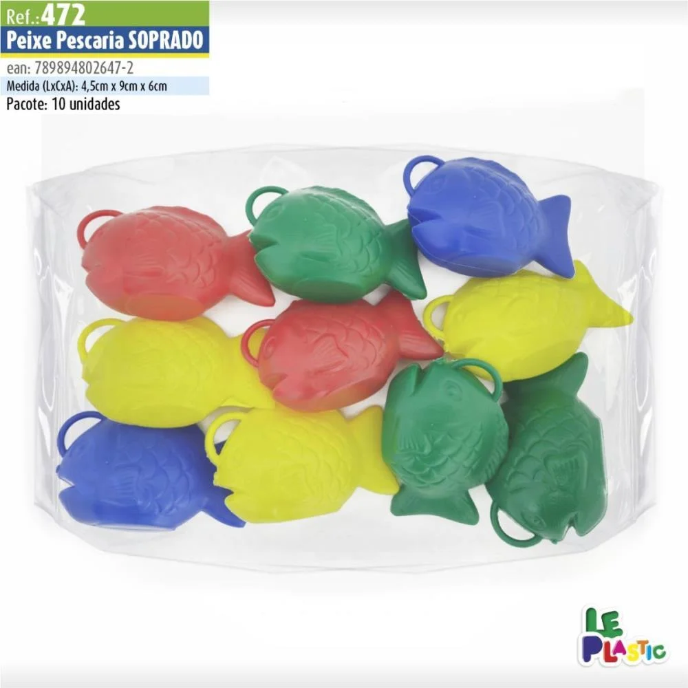 ARTIGO PARA FESTA PEIXE P/PESCARIA SOPRADO 9CM S LEPLASTIC (PCT.C/10) - imagem 5