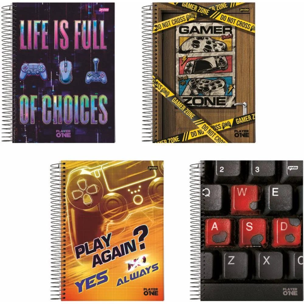 CADERNO 01X1 CAPA DURA PLAYER 1 80FLS. I.A JANDAIA (PCT.C/04) - imagem 2