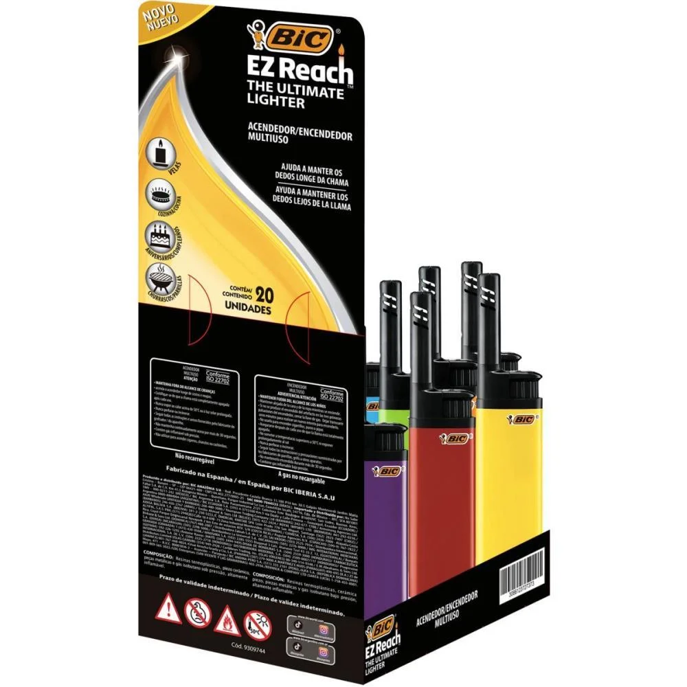 ISQUEIRO DESCARTAVEL EZ REACH BANDEJA C/20 BIC (BANDEJA) - imagem 5